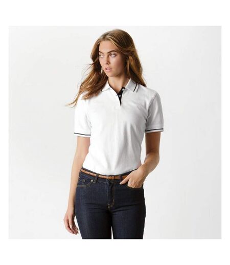 Polo à manches courtes  st. Mellion pour femme blanc/bleu marine Kustom Kit