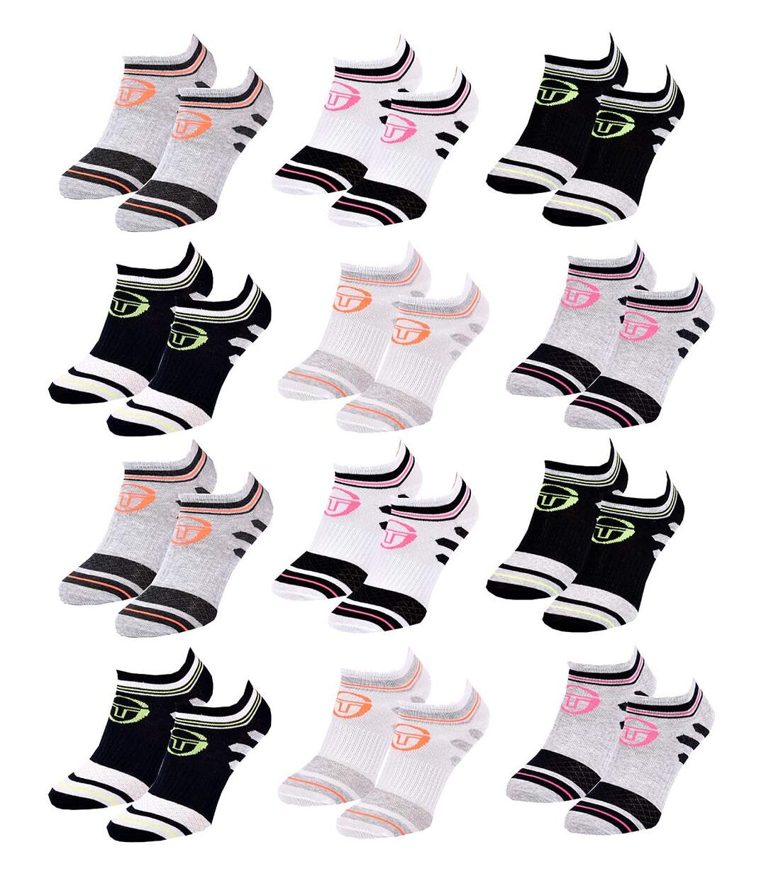 Chaussettes Femme SNEAKER SERGIO TACCHINI Lot de 12 Pack de 12 Paires 2548-2