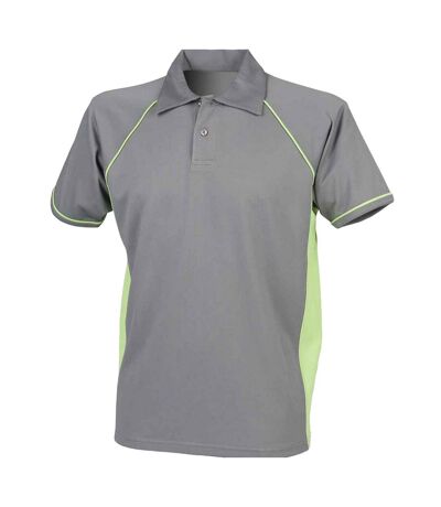 Polo performance hommes gris / vert citron Finden and Hales