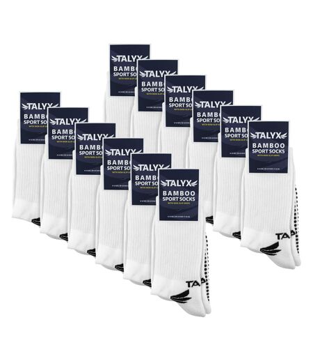 TALYX - Lot de 12 Chaussettes Montantes Homme Bambou Antidérapantes