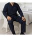 Mens Thermal Pyjama Set with Long Sleeve Top & Bottoms for Cold Nights-5
