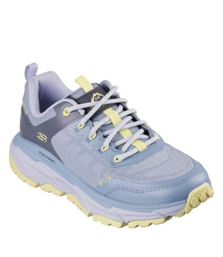 Womens/ladies Lux Journey Road Flat Shoes Blue Yellow Skechers