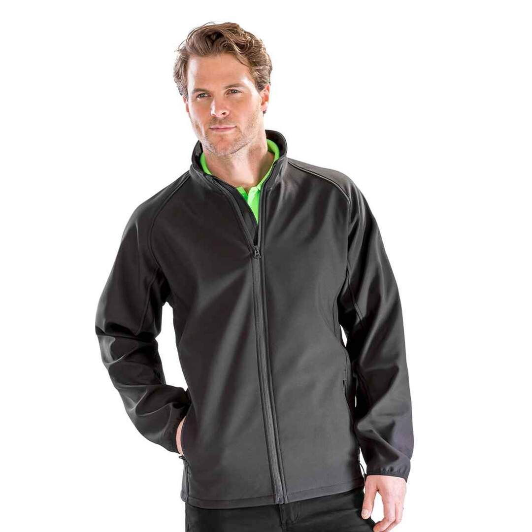 Mens printable soft shell jacket black Result Core-3