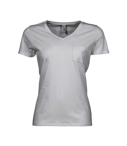 Tee Jays Womens/Ladies Luxury V-Neck T-Shirt (White) - UTBC3815