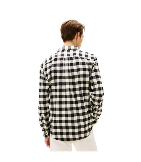 Chemise Manches Longues Motif/style À Carreaux Homme Noir Blanc Tommy Hilfiger