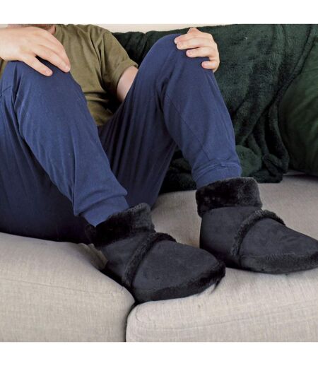 Mens Soft Plush Lined Memory Foam Slipper Booties