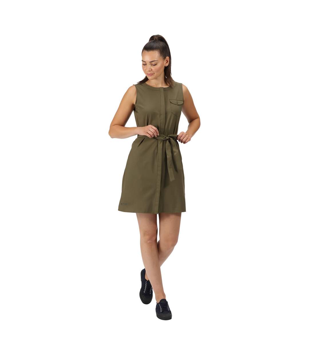 Robe Chemisier Highton Femme Vert Kaki Sombre Regatta-1