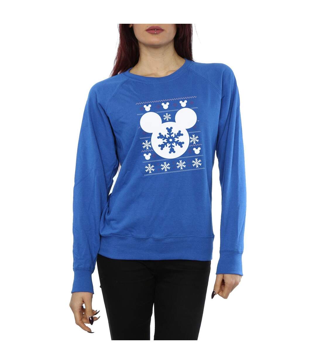 Disney Pantalon de survêtement Mickey Mouse Christmas Silhouette - Femmes/Ladies (Bleu royal) - UTBI8460-3