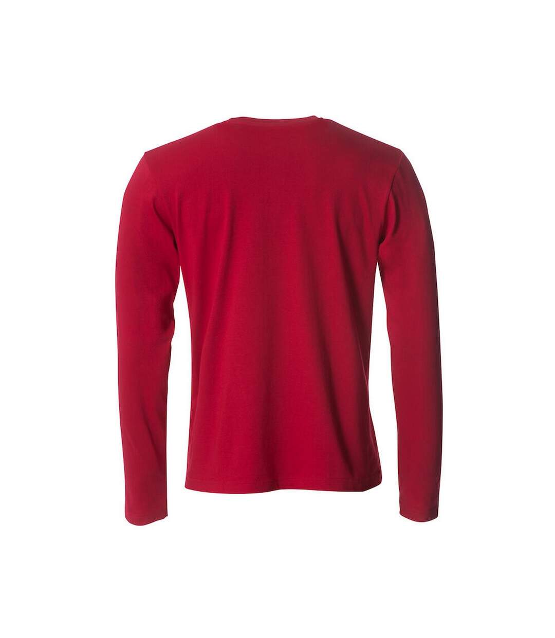 Mens Melange Long-sleeved T-shirt Red Clique-2