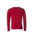 Mens Melange Long-sleeved T-shirt Red Clique-2
