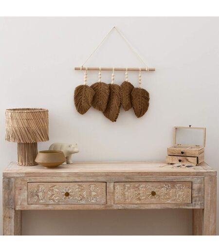 Déco Murale Feuilles en Tissu Odina 58cm Naturel