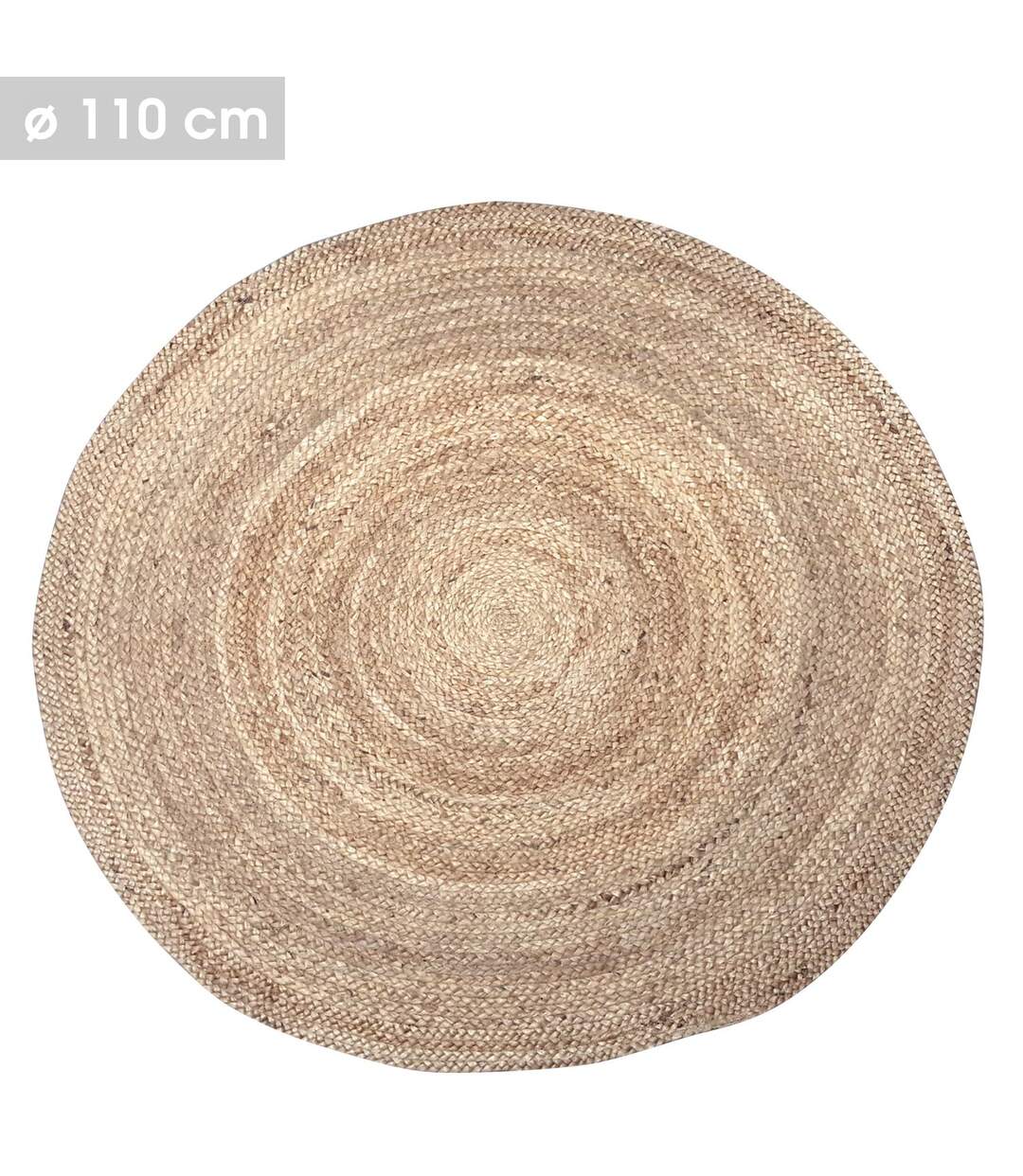 Tapis rond design jute Natural living - Diam. 110 cm - Couleur naturel-1