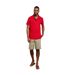 Mens Miles Pique Organic Polo Shirt Barberry Red Marl Weird Fish-1