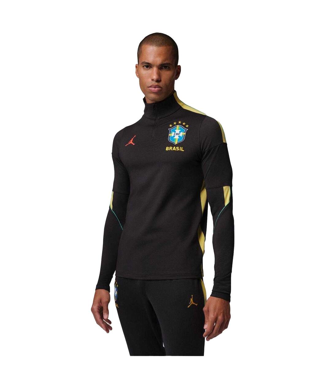 Haut De Survêtement Entraînement Motif/style Brésil Adulte Noir Jaune Nike-1