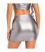 Womens/ladies Floral Corsage Fitted Mini Skirt Silver Missy Empire-2