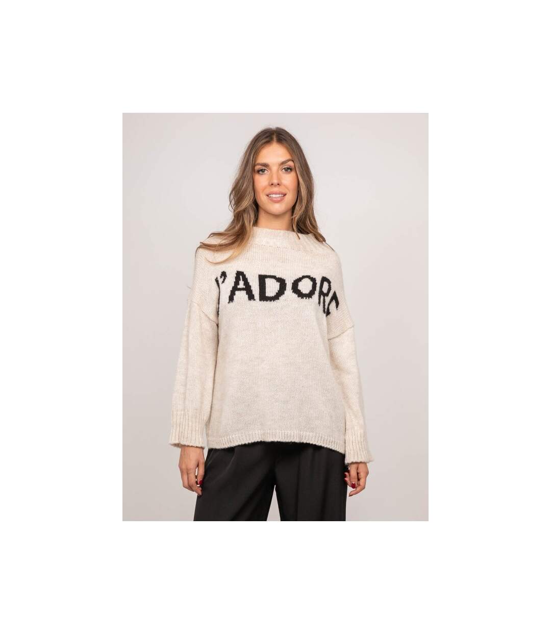Pull message oversize col montant KYLINE - Dona X Lisa-1