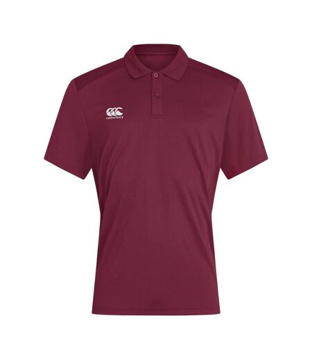 Mens Club Dry Polo Shirt Maroon Canterbury