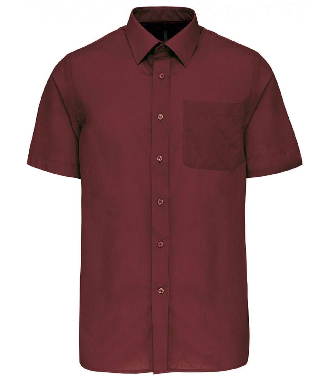 Chemise popeline manches courtes - K551- rouge vin - homme