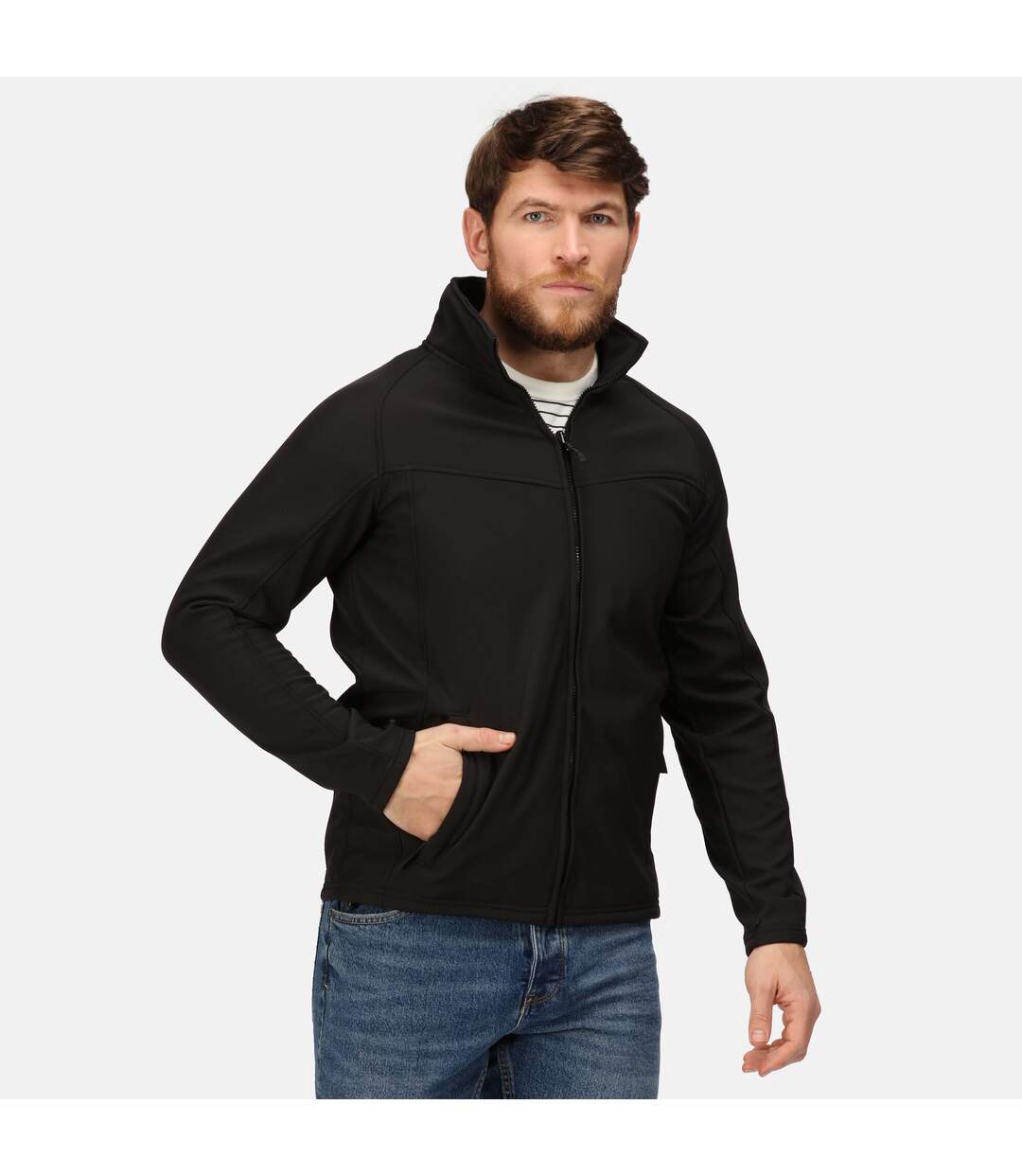 Regatta Uproar Mens Softshell Wind Resistant Fleece Jacket (All Black)