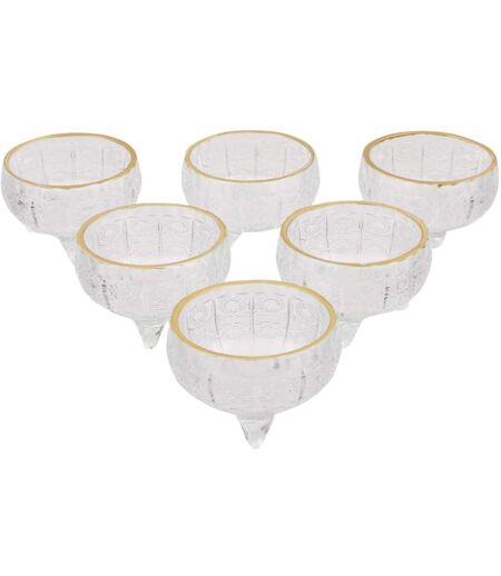 Bol en verre avec liseré doré (Lot de 6) Modèle 1