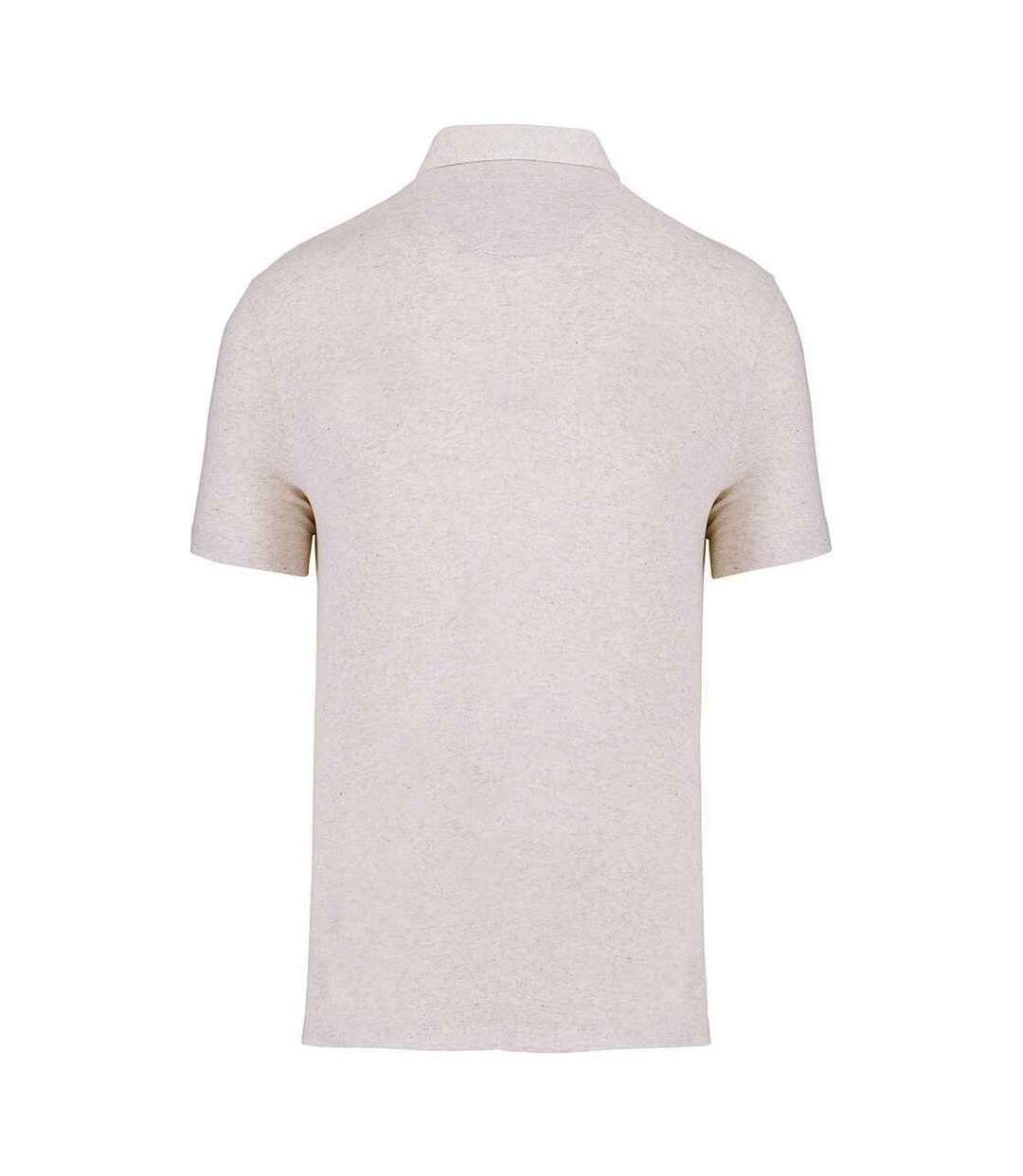 Unisex adult recycled polo shirt cream heather Native Spirit-2