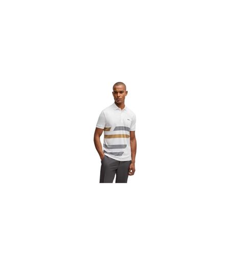 Polo Motif/style À Rayures Homme Blanc Imprimé Boss