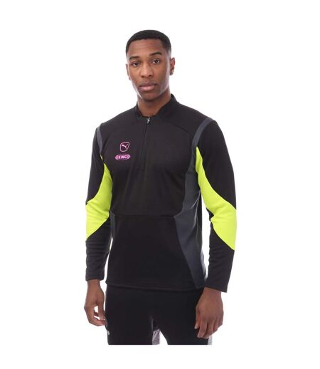 Mens King Pro Quarter Zip Top Black Puma