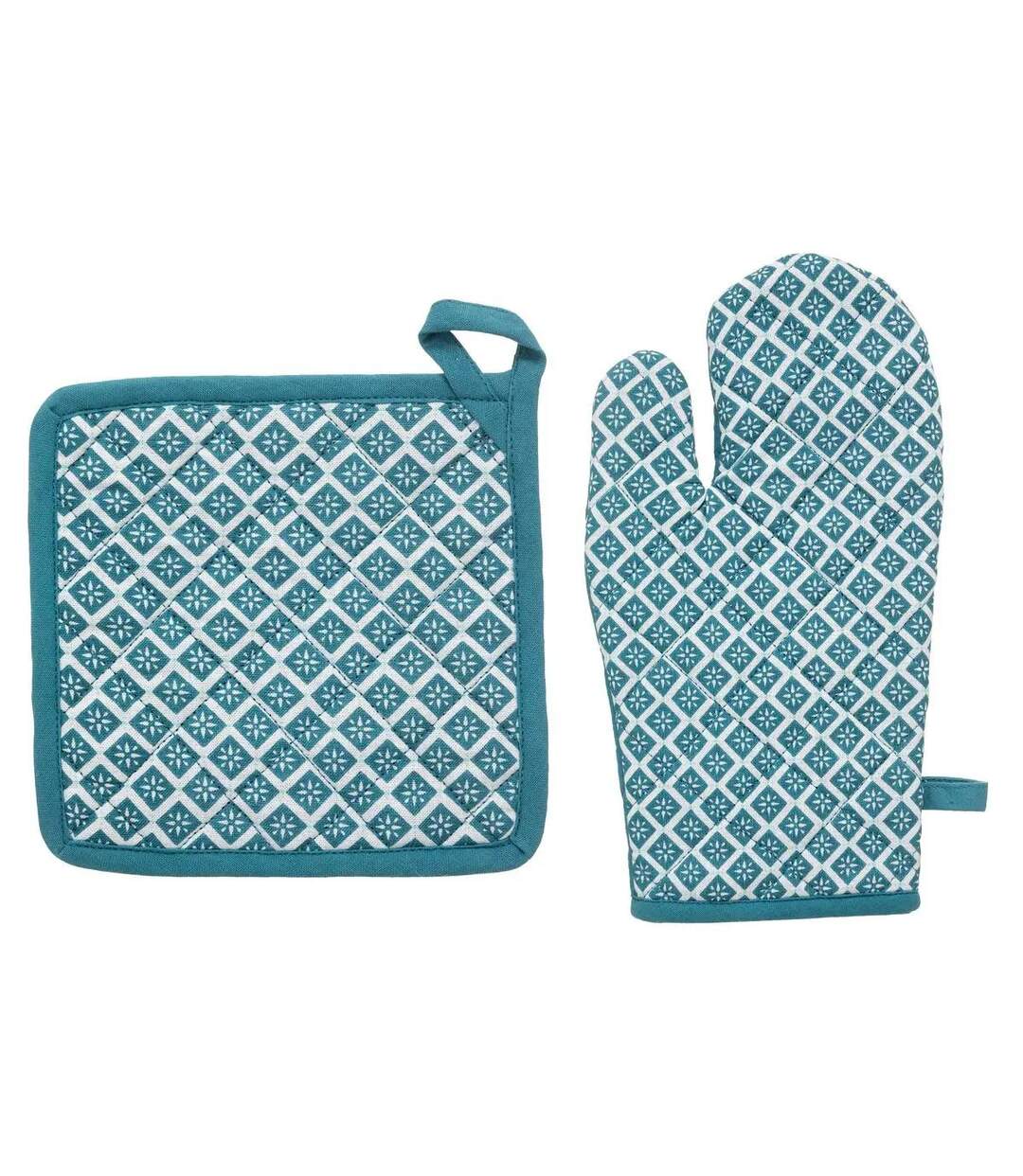 Gant & Manique Imprimé Tikal 32cm Bleu Canard-1