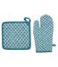 Gant & Manique Imprimé Tikal 32cm Bleu Canard-1