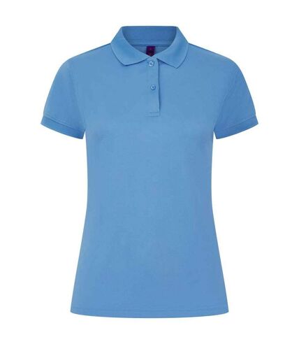 Womens/ladies pique polo shirt mid blue Henbury