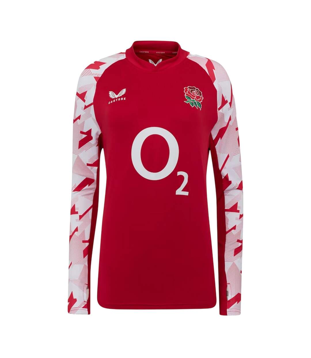 Haut D´entraînement Motif/style England Red Roses Femme Rouge Blanc Castore-1