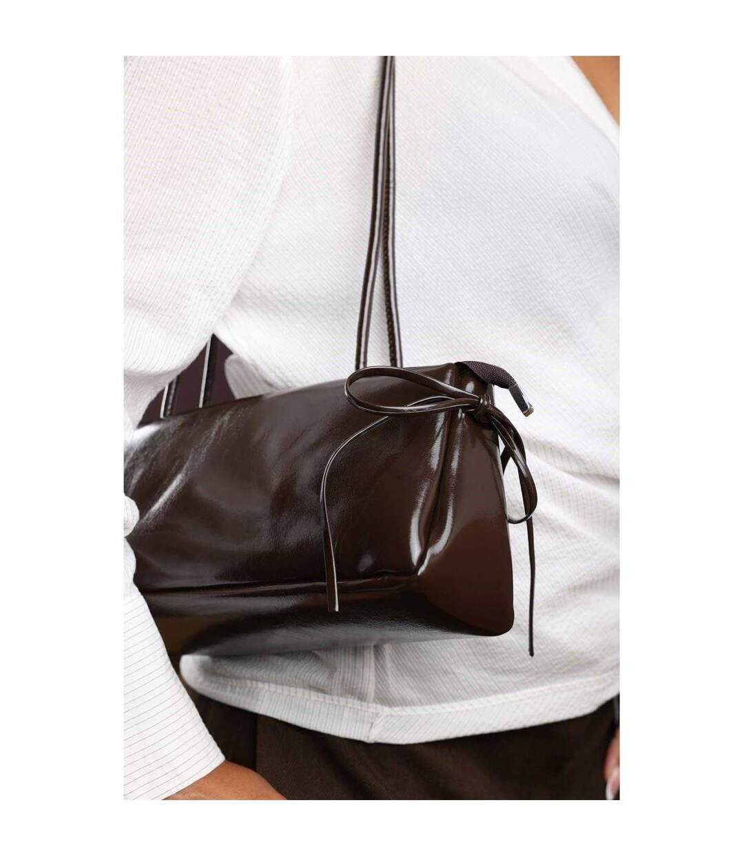 Sac Bandoulière Motif/style Uni Taille Unique Marron Foncé Where´s That From-3
