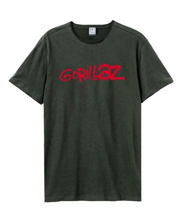 Unisex adult gorillaz logo t-shirt charcoal Amplified