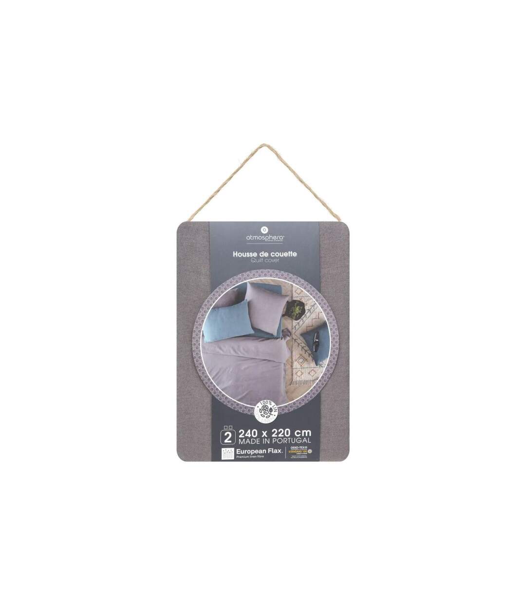 Housse de Couette Lin Adorable 240x220cm Gris Ardoise-5