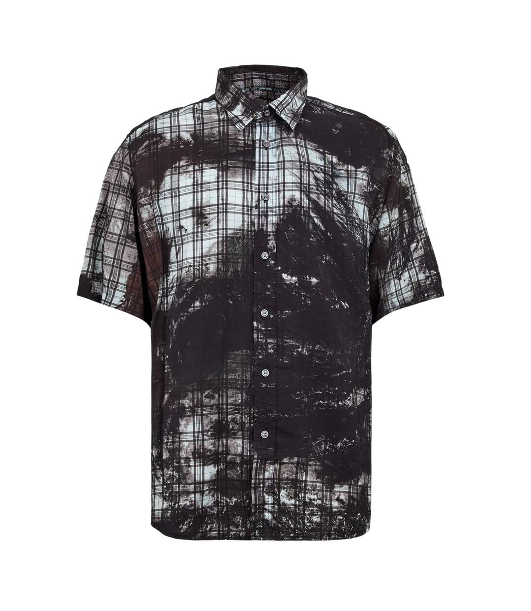 Chemise Manches Courtes Motif/style Motif Écossais Globe Homme Noir Diesel-2