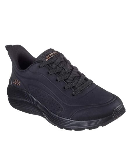 Womens/ladies Bobs Sport Squad Waves Trainers Black Skechers