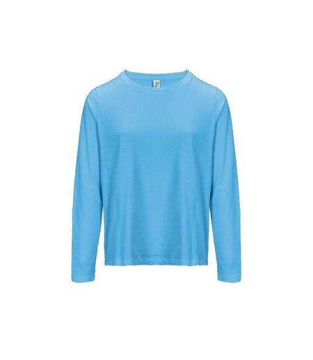 T-shirt manches longues FEMME - 04443 - bleu aqua