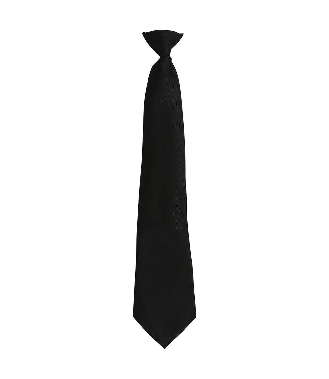 Unisex adult colours fashion plain clip-on tie one size black Premier-1