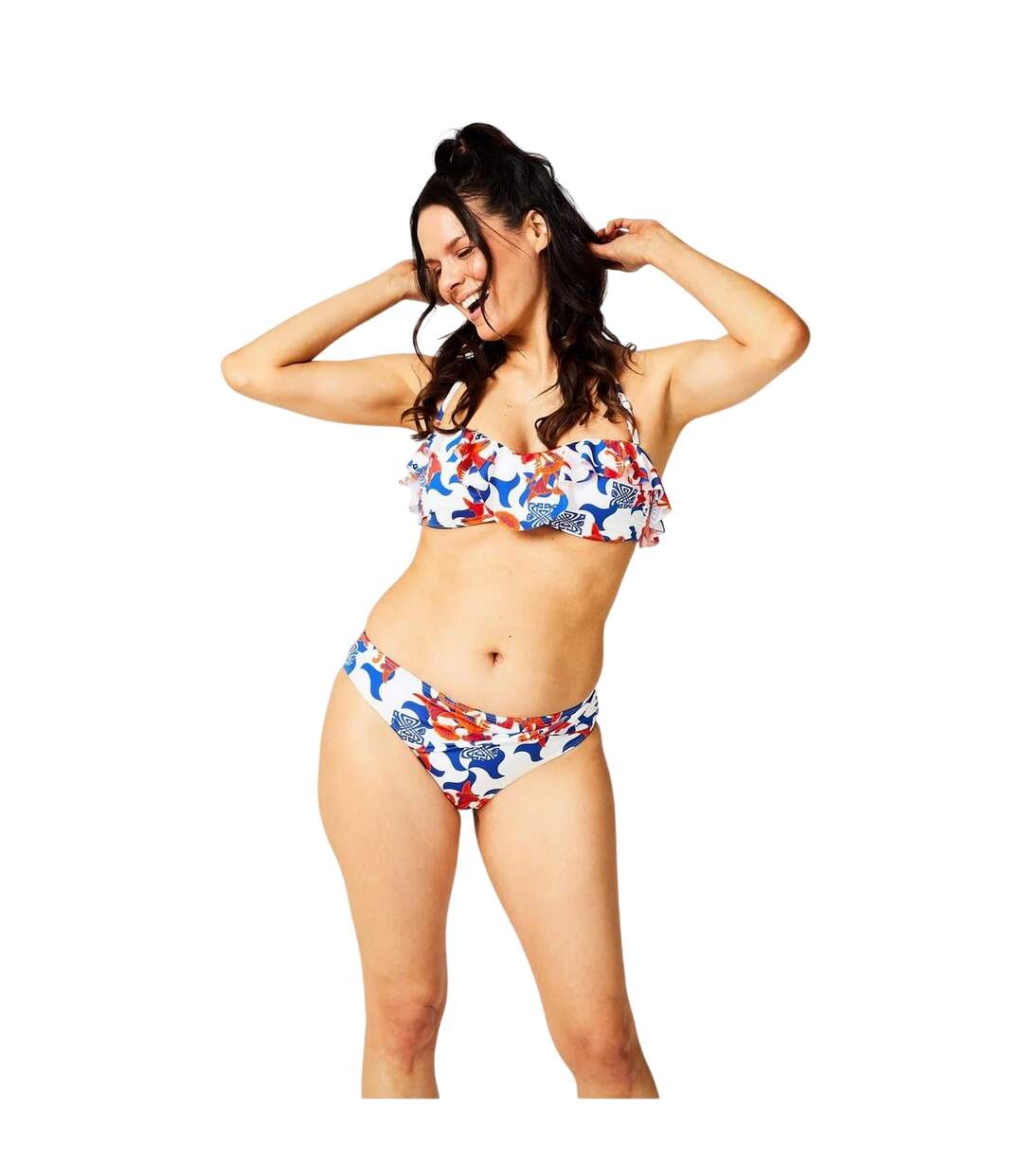 Womens/ladies Geometric Twisted Bikini Bottoms Multicoloured Biba-4