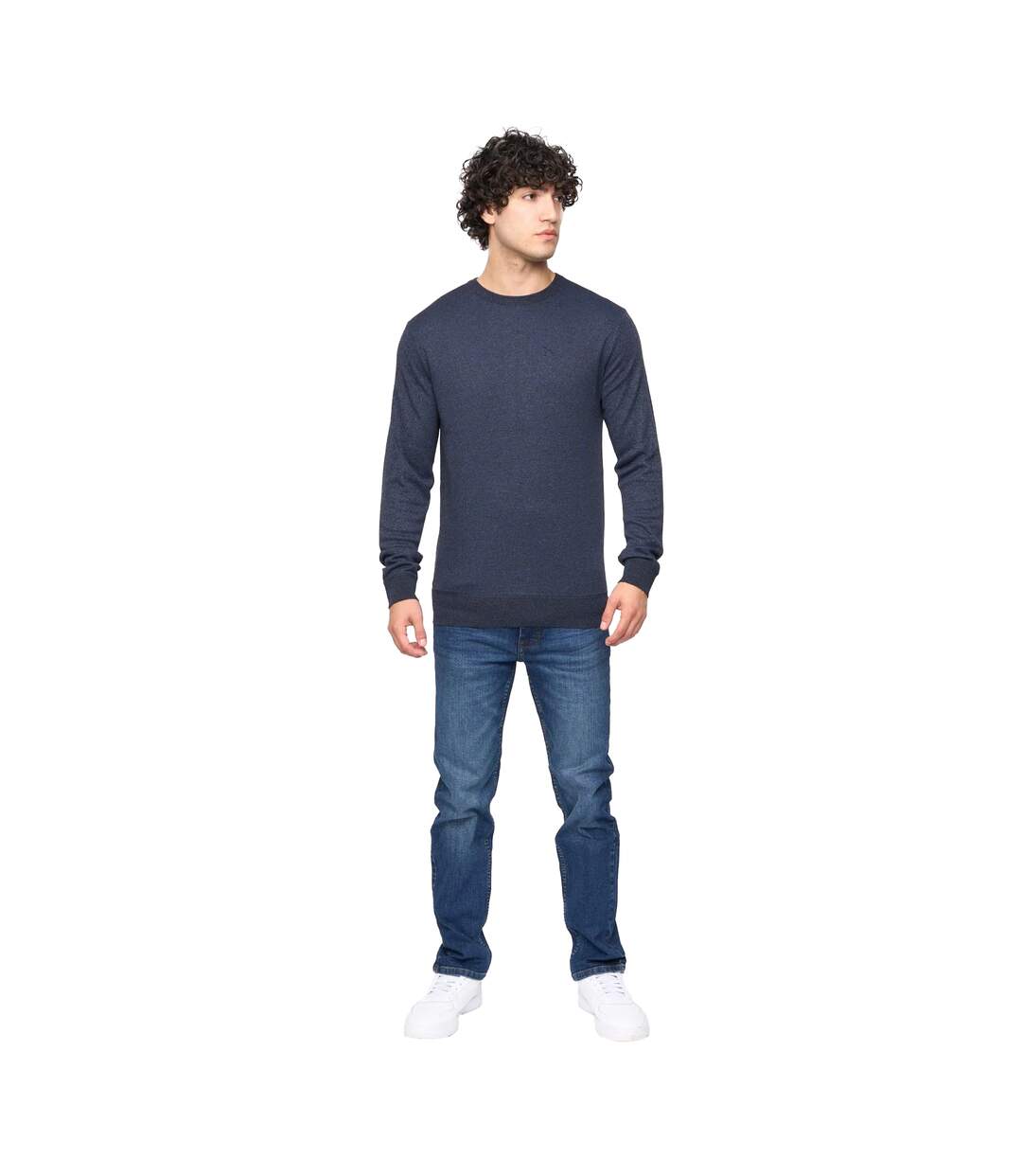 Pull loxham homme bleu marine chiné Bewley & Ritch-3