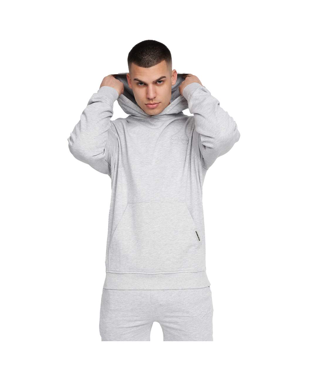 Sweat à capuche emmson homme gris chiné Crosshatch-1