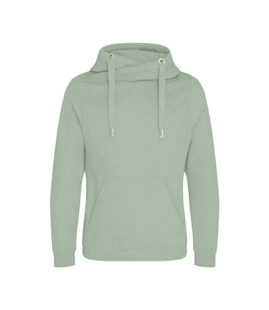 Hoods Mens Cross Neck Hoodie Dusty Green AWDis-1