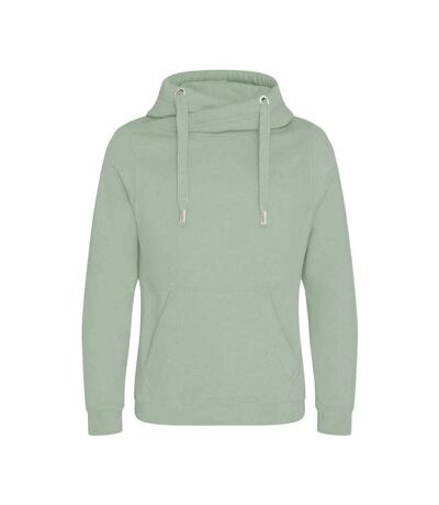 Hoods Mens Cross Neck Hoodie Dusty Green AWDis