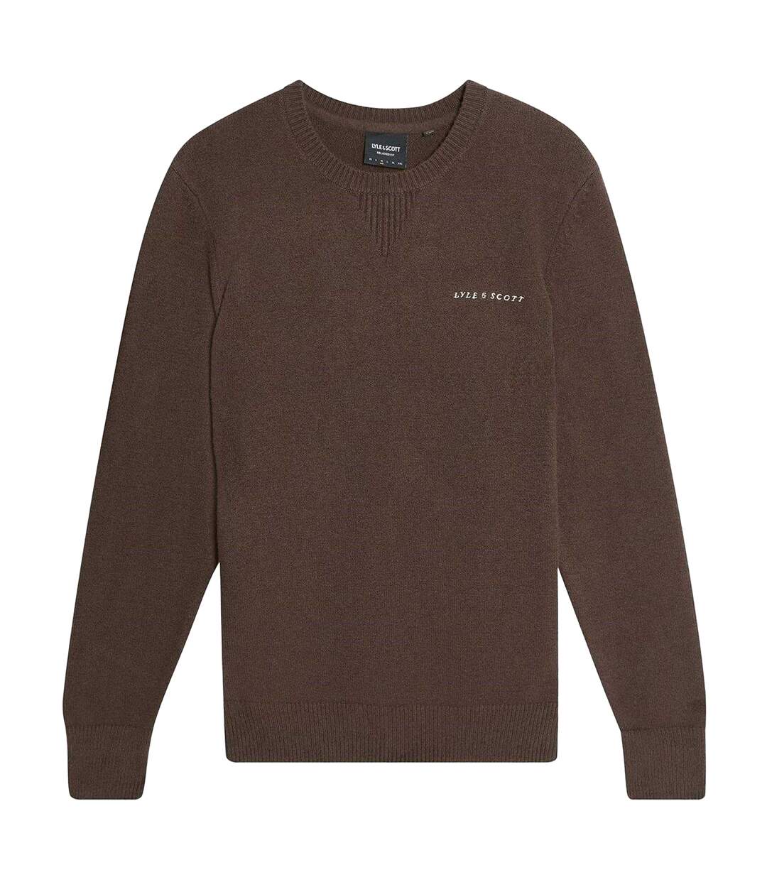 Pull Tricoté Col Ras-du-cou Motif/style Logo Homme Marron Lyle & Scott-2