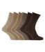 Lot de 6 Chaussettes non-élastiquée paires homme marron Universal Textiles