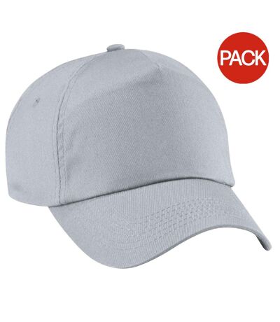 Lot de 2  casquettes de baseball adulte gris clair Beechfield