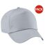 Lot de 2  casquettes de baseball adulte gris clair Beechfield-1