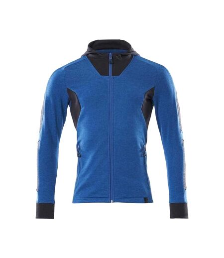 Mens Accelerate Full Zip Hoodie Azure Blue Dark Navy Mascot