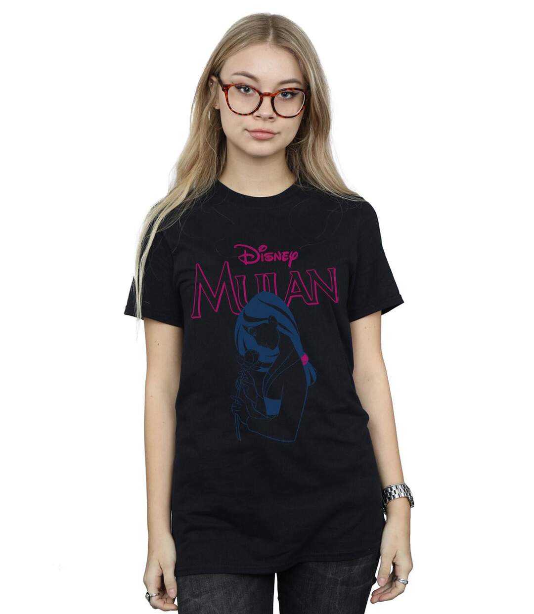 Disney - T-shirt MULAN MAGNOLIA LINE - Femme (Noir) - UTBI17778-2