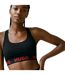 Womens/ladies Cross Back Padded Sports Bra Black Hugo-1
